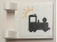 Part No: 2335pb260  Name: Flag 2 x 2 Square with Black Train Locomotive and Yellow Sun Pattern (Sticker) - Set 40166