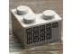 Part No: 2357pb008L  Name: Brick 2 x 2 Corner with 13 Silver Windows with Dark Blue Outlines Pattern Model Left Side (Sticker) - Sets 40227 / 40318