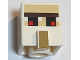 Part No: 23766pb004  Name: Minifigure, Head, Modified Cube Tall with Raised Rectangle with Pixelated Dark Brown Unibrow, Red and Black Eyes, and Dark Tan Nose Pattern (Minecraft Iron Golem)