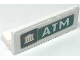 Part No: 23950pb003  Name: Panel 1 x 3 x 1 with White Bank Logo with Gold Outline on Black Background and 'ATM' on Green Background Pattern (Sticker) - Set 60314