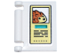 Part No: 24093pb074  Name: Minifigure, Utensil Book Cover with Bright Light Yellow Sign, Reddish Brown Hedgehog, Dark Azure Rectangle, and Black Text Pattern (Sticker) - Set 42615