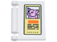 Part No: 24093pb075  Name: Minifigure, Utensil Book Cover with Bright Light Yellow Sign, Bright Pink Pig, Orange Rectangle, and Black Text Pattern (Sticker) - Set 42615