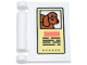 Part No: 24093pb076  Name: Minifigure, Utensil Book Cover with Bright Light Yellow Sign, Dark Orange Poodle / Dog, Coral Rectangle, and Black Text Pattern (Sticker) - Set 42615