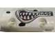 Part No: 24119pb030R  Name: Technic, Panel Curved 7 x 3 with 2 Pin Holes through Panel Surface with Black Dalmatian Spots, Angry Mouth with Gums and Teeth Pattern Model Right Side (Sticker) - Set 42150