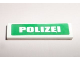Part No: 2431pb0012  Name: Tile 1 x 4 with White 'POLIZEI' on Green Background Pattern (Sticker) - Sets 7237 / 7245-1