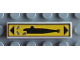 Part No: 2431pb0014L  Name: Tile 1 x 4 with Black Submarine and Triangles, Blue Arrows on Yellow Background Pattern Model Left Side (Sticker) - Set 8480
