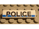 Part No: 2431pb0036  Name: Tile 1 x 4 with Black 'POLICE' on White and Blue Background Pattern (Sticker) - Set 8252