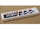 Part No: 2431pb0104  Name: Tile 1 x 4 with 'FUEL4 SPEED' on Black and Orange Stripes Pattern (Sticker) - Set 8135