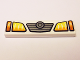 Part No: 2431pb0461  Name: Tile 1 x 4 with Yellow and Orange Headlights and Grille with Concentric Circles Badge Pattern