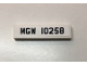 Part No: 2431pb0487  Name: Tile 1 x 4 with Black 'MGW 10258' Pattern (Sticker) - Set 10258