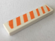 Part No: 2431pb0629R  Name: Tile 1 x 4 with Orange and White Stripes Pattern Model Right Side (Sticker) - Set 7709