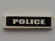 Part No: 2431pb142  Name: Tile 1 x 4 with White 'POLICE' on Black Background Pattern (Sticker) - Sets 7237 / 7245-1