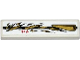 Part No: 2431pb354L  Name: Tile 1 x 4 with Black Stripe, Red Asian Characters, Gold Air Intake and Spatters Pattern Model Left Side (Sticker) - Set 70725