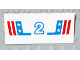 Part No: 2440pb009  Name: Vehicle, Spoiler / Plow Blade 6 x 3 with Hinge with Red and Blue Stripes with White Number 2 and Stars Pattern (Sticker) - Set 1992