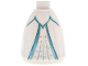 Part No: 24452pb16  Name: Mini Doll Skirt Long Full with Dark Turquoise and Metallic Light Blue Dress Trim and Silver Stars and Dots Pattern