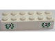 Part No: 2456pb023  Name: Brick 2 x 6 with Black Numbers 2 and 3 in Green Laurels on White Background Pattern (Stickers) - Set 6337