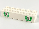 Part No: 2456px1  Name: Brick 2 x 6 with Black Number 2 and Number 3 in Green Laurels Pattern