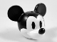 Part No: 24629pb03  Name: Minifigure, Head, Modified Mouse with Molded Black Top and Ears and Printed Nose and Eyes Pattern (Vintage Mickey)