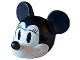 Part No: 24629pb09  Name: Minifigure, Head, Modified Mouse with Molded Black Top and Ears and Printed Nose and Eyes with Eyelids and Eyelashes Pattern (Vintage Minnie)