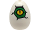 Part No: 24946pb02  Name: Egg with Small Pin Hole with Yellow and Green Alligator / Crocodile / Dinosaur Eye and Cracks Pattern