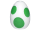 Part No: 24946pb04  Name: Egg with Small Pin Hole with Bright Green Spots Pattern (Super Mario Yoshi Egg)