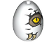 Part No: 24946pb06  Name: Egg with Small Pin Hole with Dark Tan and Yellow Dinosaur Eye, Tan Claws and Black Cracks Pattern
