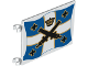 Part No: 2525pb007  Name: Flag 6 x 4 with Black Crossed Cannons and Crown over Blue and White Cross with Yellow Outlines Pattern on Both Sides