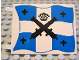 Part No: 2525px2  Name: Flag 6 x 4 with Black Crossed Cannons and Crown with Black Dots over Blue and White Cross Pattern on Both Sides