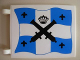 Part No: 2525px2s  Name: Flag 6 x 4 with Black Crossed Cannons and Crown over Blue and White Cross Pattern on Both Sides (Stickers) - Sets 6265 / 6274 / 6276
