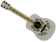Part No: 25975pb03  Name: Minifigure, Utensil Musical Instrument, Guitar Acoustic with Black Tuning Knobs, Gold Strings, Ornaments and Stars Pattern