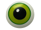 Part No: 2654pb021  Name: Plate, Round 2 x 2 with Rounded Bottom with Lime Eye with Green Outline Pattern (HP Dobby Eye)