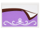 Part No: 26603pb003  Name: Tile 2 x 3 with Medium Lavender Blanket with Reddish Brown Trim and White Scrollwork with Acorn Pattern (Sticker) - Set 41182