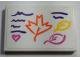 Part No: 26603pb068  Name: Tile 2 x 3 with Orange Leaf, Yellow Leaf, Dark Pink Leaf and Heart, Dark Purple Lines Pattern (Sticker) - Set 41169