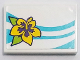 Part No: 26603pb078R  Name: Tile 2 x 3 with Medium Azure Curved Lines, Yellow Flower with Lime Leaves Pattern Model Right Side (Sticker) - Set 41317