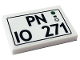 Part No: 26603pb146  Name: Tile 2 x 3 with Black 'PN IO 271' Pattern (Sticker) - Set 10271