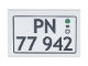 Part No: 26603pb224  Name: Tile 2 x 3 with License Plate Black 'PN -77 942' Pattern (Sticker) - Set 77942