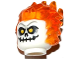 Part No: 26990pb02  Name: Minifigure, Head, Modified with Molded Trans-Orange Flaming Hair and Printed Skull with Yellow Eyes Pattern (Ghost Rider, Johnathon "Johnny" Blaze)