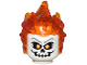 Part No: 26990pb06  Name: Minifigure, Head, Modified with Molded Trans-Orange Flaming Hair and Printed Skull with Bright Light Orange Eyes Pattern (Ghost Rider, Johnathon "Johnny" Blaze)