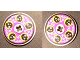 Part No: 2723pb021b  Name: Technic, Disk 3 x 3 with Black Cyber Heads on Purple Pattern on Both Sides  (Stickers) - Set 8257