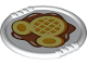 Part No: 27372pb09  Name: Duplo Utensil Disk with Mickey Mouse Logo Waffle with Syrup Pattern