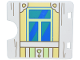 Part No: 27382pb010  Name: Duplo Door / Window Pane 1 x 4 x 3 with Dark Tan and Bright Light Yellow Shutter, Hearts, Yellowish Green Frame, Dark Turquoise and Blue Glass Pattern