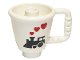 Part No: 27383pb02  Name: Duplo Utensil Cup with Stud Inside with Black Steam Train Engine and Red Hearts Pattern