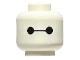 Part No: 28621pb0042  Name: Minifigure, Head Alien with Black Eyes and Connecting Line Pattern (Baymax) - Vented Stud
