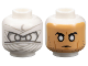 Part No: 28621pb0140  Name: Minifigure, Head Dual Sided Mask with Layered Wrappings and Light Bluish Gray Crescent Moon / Balaclava with Nougat Face, White Eyes, and Stubble Pattern - Vented Stud