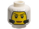 Part No: 28621pb0271  Name: Minifigure, Head Female Balaclava with Light Bluish Gray Lines and Black Tubes, Yellow Face with Eyebrows, Single Eyelashes, and Nougat Lips, Grin Pattern - Vented Stud