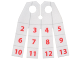 Part No: 29346  Name: Minifigure Cape Cloth, 4 Rectangular Strips with Calendar Numbers Pattern