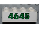 Part No: 3001pb084  Name: Brick 2 x 4 with Green '4645' on White Background Pattern (Sticker) - Set 4645