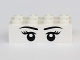 Part No: 3001pb107  Name: Brick 2 x 4 with Eyes with Pupils, Eyelashes and Eyebrows Front and Eyes with Pupils Back Pattern