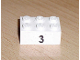 Part No: 3002pb12  Name: Brick 2 x 3 with Black '3' Pattern (Sticker) - Set 8389