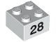 Part No: 3003pb062  Name: Brick 2 x 2 with Black Number 28 Pattern